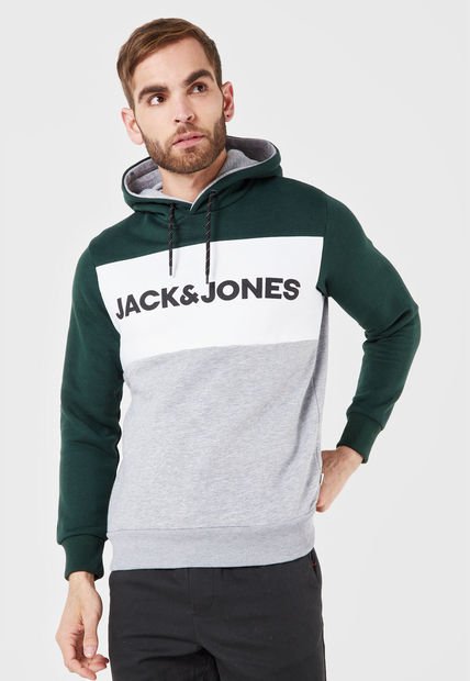 Hoodie Verde-Blanco-Gris Jack & Jones