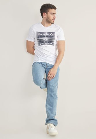 Camiseta Blanco-Azul Navy Jack & Jones Jack & Jones