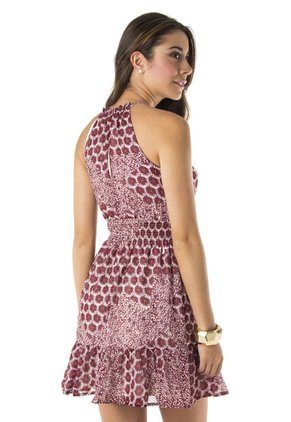 Vestido Jonathan Z Vinotinto-Rojo-Beige