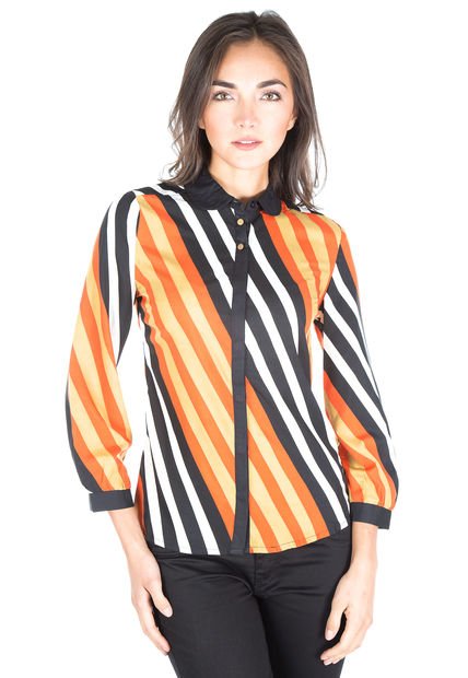 Camisa Jonathan Z Naranja-Negro