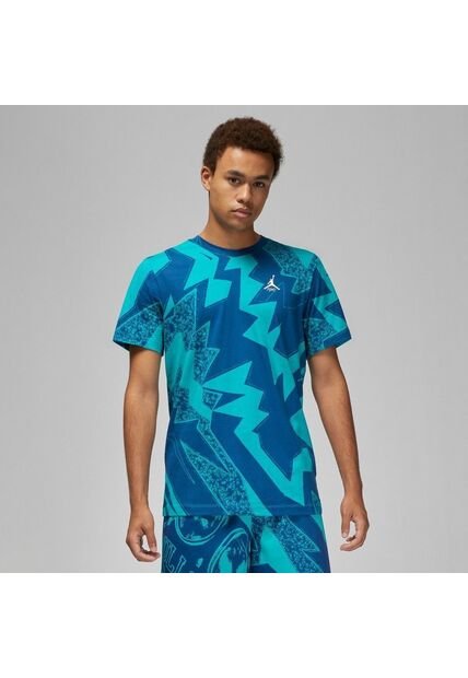 Camiseta Hombre Jordan Essential All Over Print Crew Azul
