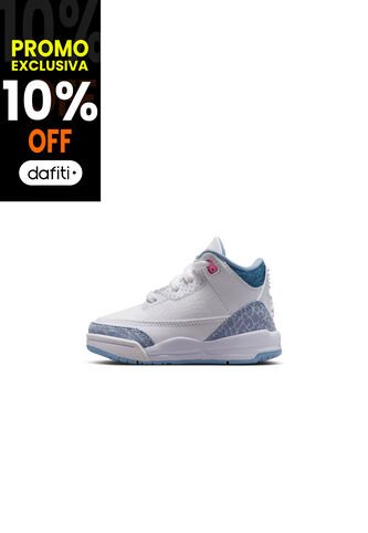 Tenis Unisex Niño Lifestyle Jordan 3 Retro Blanco/Azul Jordan