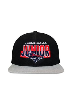 GORRA JUNIOR FC OFICIAL GRIS/NEGRO PLANA