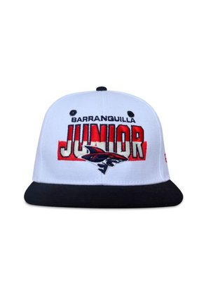 GORRA JUNIOR FC OFICIAL BLANCO/NEGRO PLANA