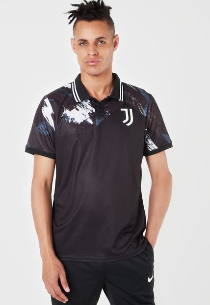Camiseta Polo Negro-Blanco-Gris Juventus FC