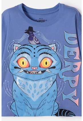 Camiseta De K- Pop Demon Hunters Manga Corta Azul Para Niña 14
