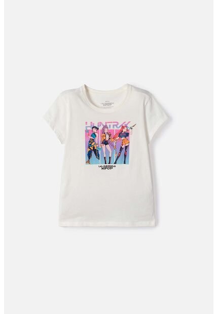 Camiseta De K-Pop Demon Hunters Manga Corta Blanco Para Niña 6