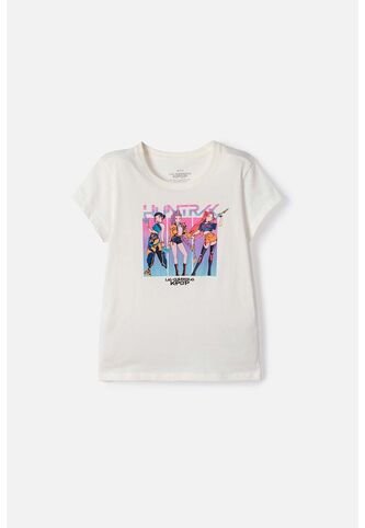 Camiseta De K-Pop Demon Hunters Manga Corta Blanco Para Niña 14 K-POP DEMON HUNTERS
