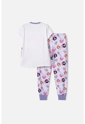 Pijama De K- Pop Demon Hunters Blanco Y Lila Para Niña 14