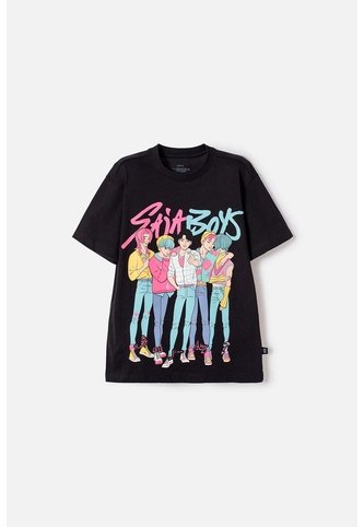 Camiseta De K- Pop Demon Hunters Manga Corta Negro Para Niña 14 K-POP DEMON HUNTERS