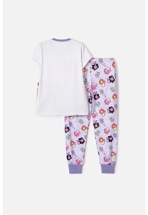 Pijama De K- Pop Demon Hunters Blanco Y Lila Para Niña 14