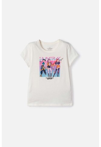 Camiseta De K-Pop Demon Hunters Manga Corta Blanco Para Niña 8 K-POP DEMON HUNTERS