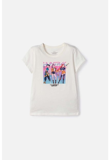 Camiseta De K-Pop Demon Hunters Manga Corta Blanco Para Niña 8