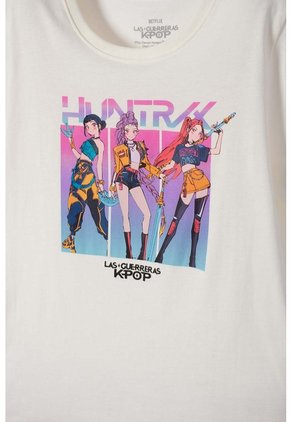 Camiseta De K-Pop Demon Hunters Manga Corta Blanco Para Niña 8