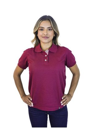 Camiseta Tipo Polo Para Mujer Vinotinto Kapo