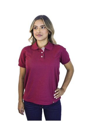 Camiseta Tipo Polo Para Mujer Vinotinto Kapo
