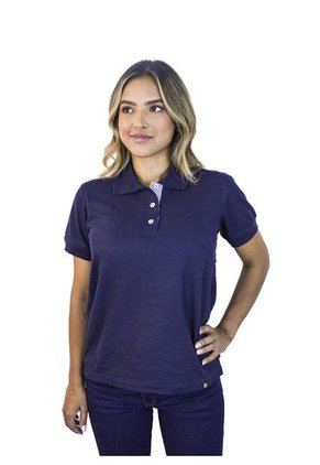 Camiseta Tipo Polo Para Mujer Azul Oscura Kapo