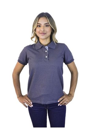 Camiseta Tipo Polo Para Mujer Gris Oscuro Kapo