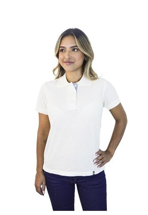 Camiseta Tipo Polo Para Mujer Marfil Kapo
