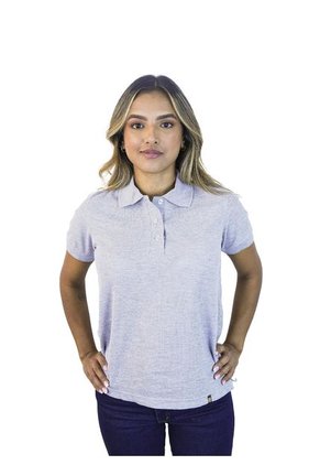 Camiseta Tipo Polo Para Mujer Gris Kapo