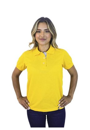 Camiseta Tipo Polo Para Mujer Amarilla Kapo