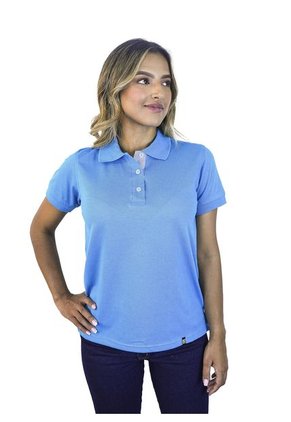 Camiseta Tipo Polo Para Mujer Turquesa Kapo