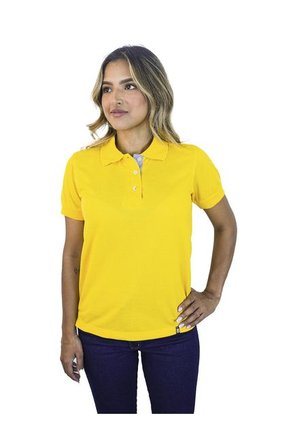 Camiseta Tipo Polo Para Mujer Amarilla Kapo