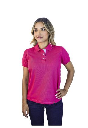 Camiseta Tipo Polo Para Mujer Fucsia Kapo