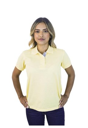 Camiseta Tipo Polo Para Mujer Amarilla Kapo