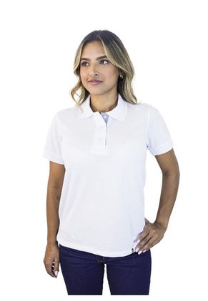 Camiseta Tipo Polo Para Mujer Blanca Kapo