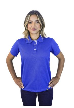 Camiseta Tipo Polo Para Mujer Azul Rey Kapo