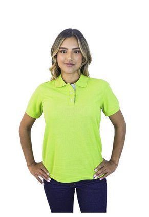 Camiseta Tipo Polo Para Mujer Verde Limon Kapo