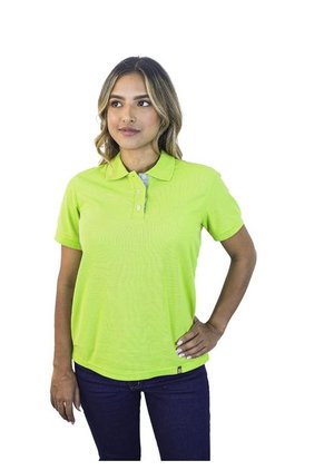 Camiseta Tipo Polo Para Mujer Verde Limon Kapo