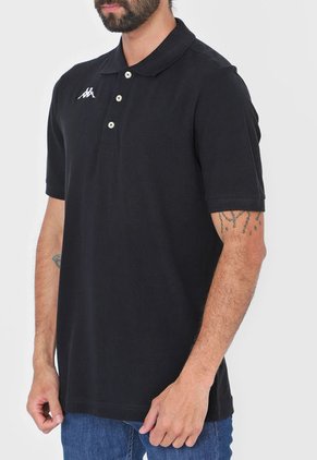 Camiseta Polo Negro-Blanco Kappa Logo Sharas