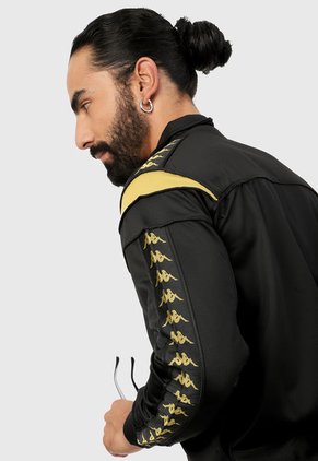 Sudadera Negro-Amarillo Kappa Duedueuno