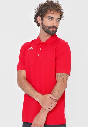 Camiseta Polo Rojo-Negro Kappa Logo Sharas