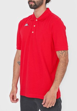 Camiseta Polo Rojo-Negro Kappa Logo Sharas