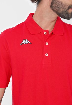 Camiseta Polo Rojo-Negro Kappa Logo Sharas