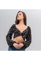 Blusa Ajustada Corta Manga Larga Cahir de Karibik