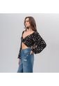 Blusa Ajustada Corta Manga Larga Cahir de Karibik