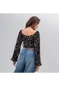 Blusa Ajustada Corta Manga Larga Cahir de Karibik