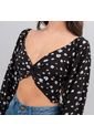 Blusa Ajustada Corta Manga Larga Cahir de Karibik