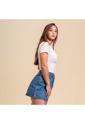 Blusa Ajustada Larga Manga Corta Hurry
