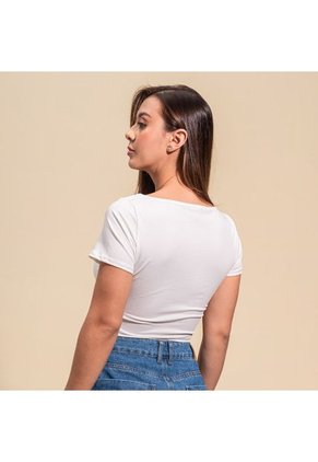 Blusa Ajustada Larga Manga Corta Hurry