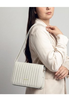Bolso Bandolera Cartera Manos Libres Dama Mujer Karla Chacon Baru Crema