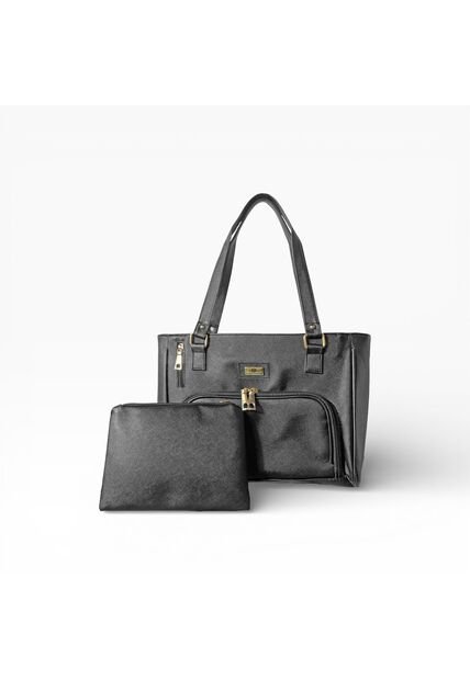 Bolso Tote Con Cosmetiquera Karla Chacon Niah Negro