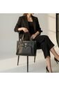 Bolso Tote Con Cosmetiquera Karla Chacon Niah Negro de KARLA CHACON