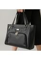 Bolso Tote Con Cosmetiquera Karla Chacon Niah Negro de KARLA CHACON