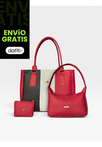 Set Para Mujer Bolso Tote+ Bolso Manos Libres + Monedero Karla Chacon KARLA CHACON
