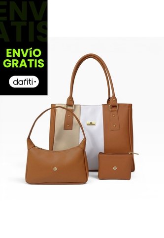 Set Para Mujer Bolso Tote + Bolso Manos Libres + Monedero Karla Chacon KARLA CHACON